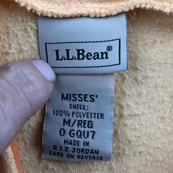 L.L. Bean Womens Jacket Medium Misses Orange Hooded Zip-Up Lightweight Casual - Picture 3 of 10